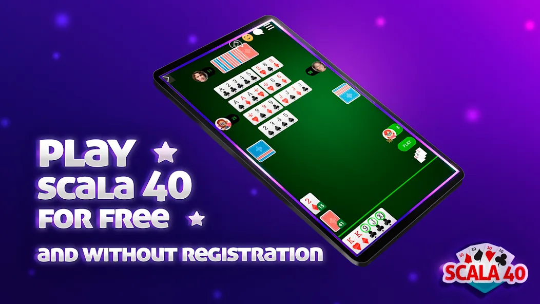 Скачать взломанную Scala 40 Online — Card Game (Скала 40 Онлайн)  [МОД Menu] — стабильная версия apk на Андроид screen 1