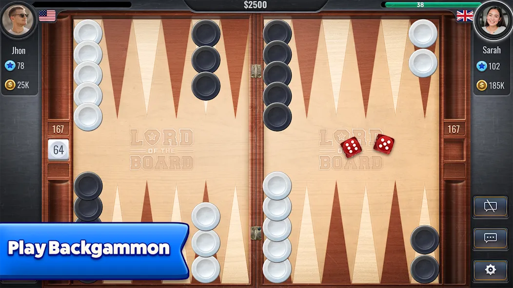 Взлом Backgammon — Lord of the Board (Бэкгаммон)  [МОД Все открыто] — стабильная версия apk на Андроид screen 1