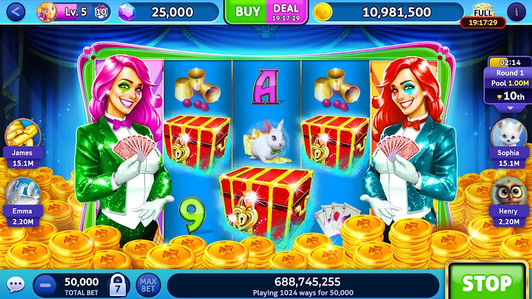 Взлом Jackpot Madness Slots Casino (Джекпотджой Слоты)  [МОД Много денег] — полная версия apk на Андроид screen 1