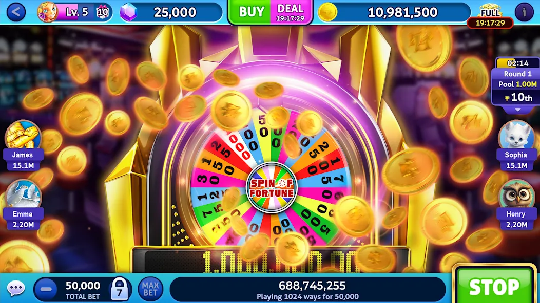 Взлом Jackpot Madness Slots Casino (Джекпотджой Слоты)  [МОД Много денег] — полная версия apk на Андроид screen 4