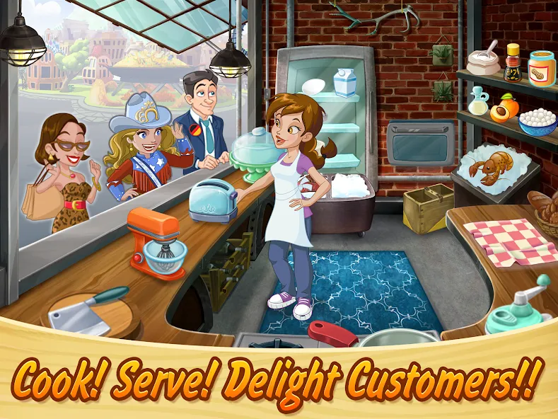 Взлом Kitchen Scramble: Cooking Game (Китчен Скрэмбл)  [МОД Много монет] — последняя версия apk на Андроид screen 1