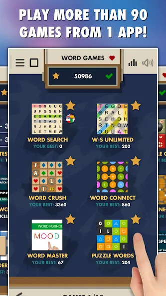 Взломанная Word Games 101-in-1 (Уорд Геймс 100)  [МОД Меню] — стабильная версия apk на Андроид screen 1