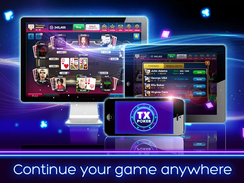 Скачать взломанную TX Poker — Texas Holdem Poker  [МОД Много монет] — последняя версия apk на Андроид screen 5