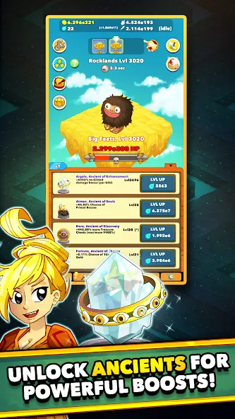 Скачать взломанную Clicker Heroes — Idle RPG (Кликер Герои)  [МОД Unlimited Money] — последняя версия apk на Андроид screen 1