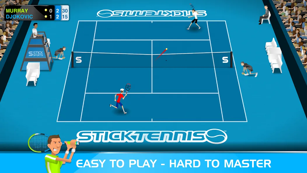 Скачать взломанную Stick Tennis (Стик Теннис)  [МОД Бесконечные монеты] — стабильная версия apk на Андроид screen 1