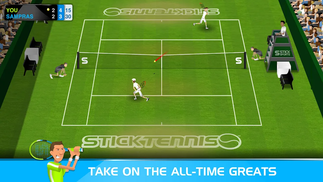 Скачать взломанную Stick Tennis (Стик Теннис)  [МОД Бесконечные монеты] — стабильная версия apk на Андроид screen 2