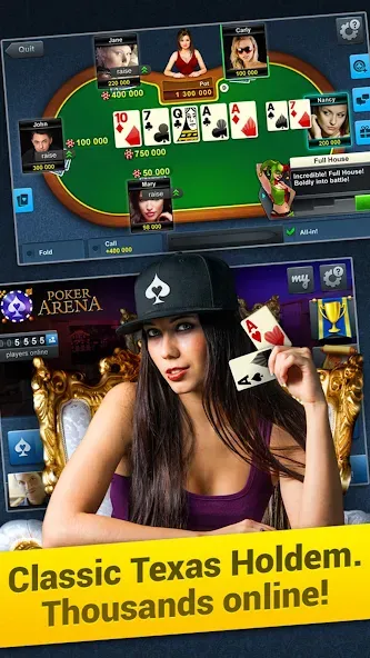 Скачать взлом Poker Arena: texas holdem game (Покер Арена)  [МОД Много денег] — стабильная версия apk на Андроид screen 1