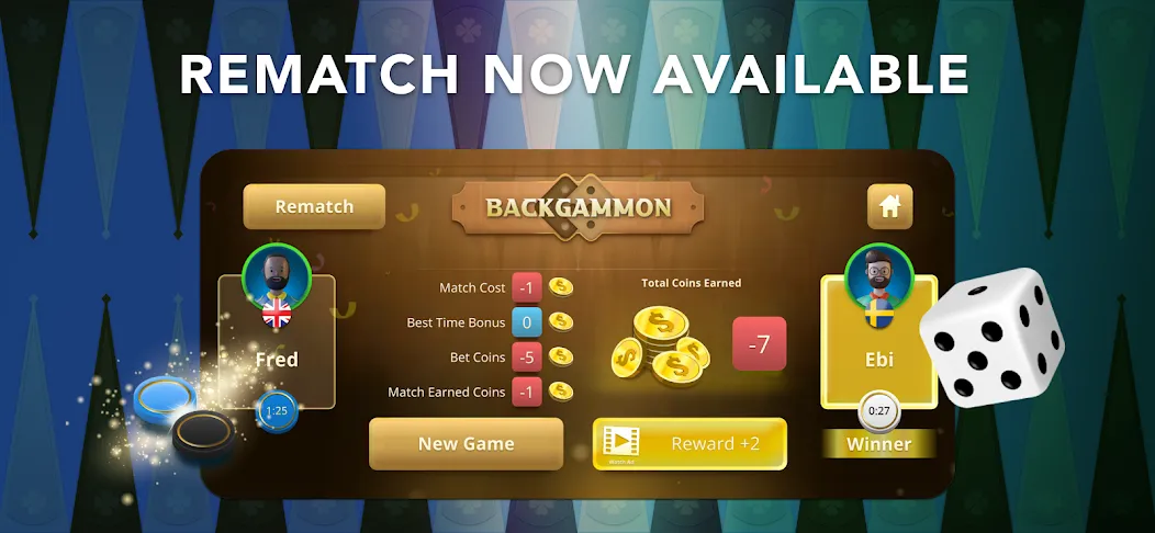 Скачать взлом Backgammon Classic + Online  [МОД Unlimited Money] — полная версия apk на Андроид screen 1