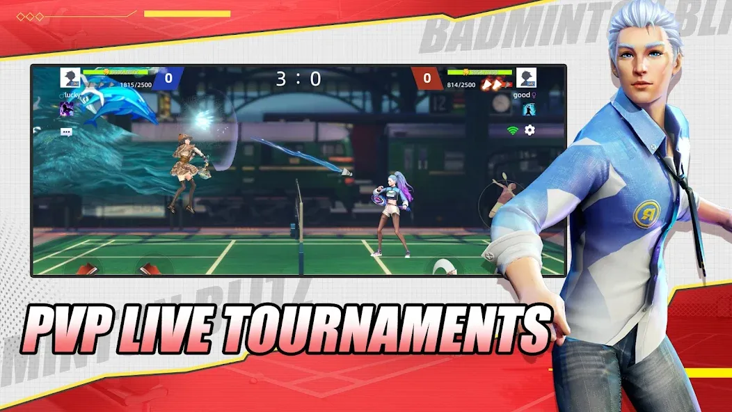 Взломанная Badminton Blitz — PVP online (Бэдминтон Блиц)  [МОД Все открыто] — полная версия apk на Андроид screen 4