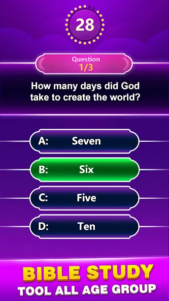 Скачать взлом Bible Trivia — Word Quiz Game (Библейская викторина)  [МОД Бесконечные монеты] — последняя версия apk на Андроид screen 1