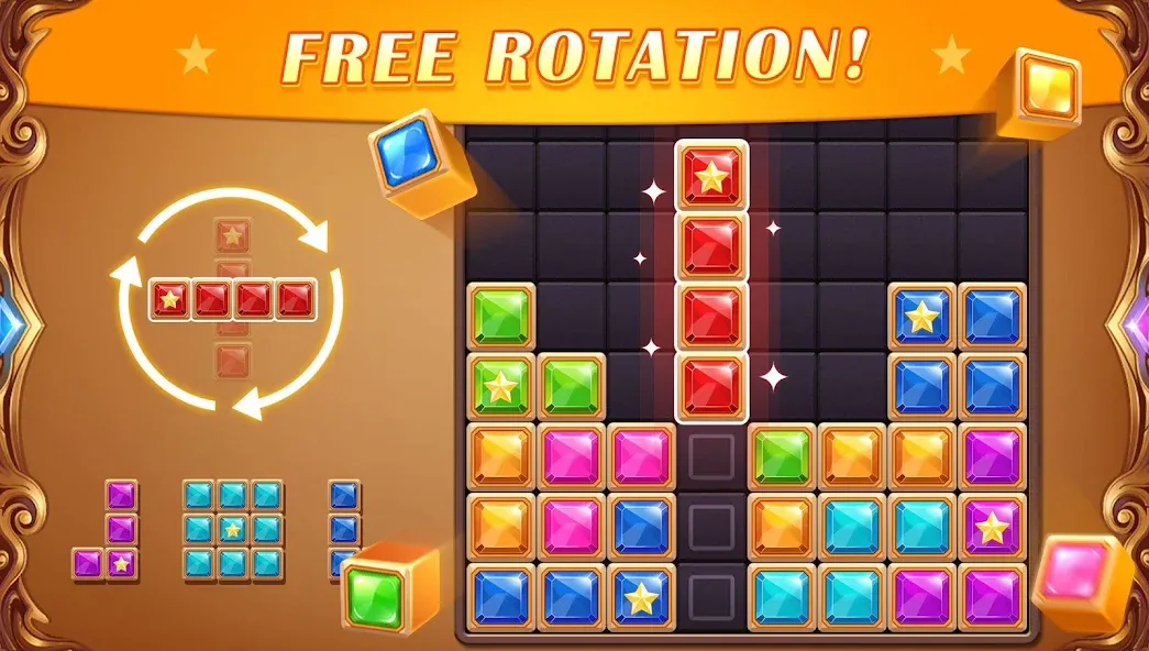 Взломанная Block Puzzle: Diamond Star  [МОД Бесконечные монеты] — стабильная версия apk на Андроид screen 2