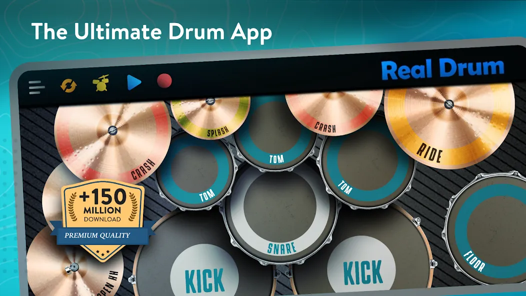 Взломанная Real Drum: electronic drums (Риал драм)  [МОД Много денег] — последняя версия apk на Андроид screen 1