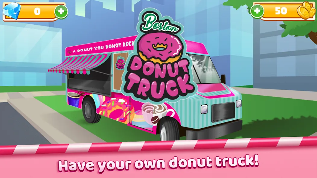 Взломанная Boston Donut Truck: Food Game (Бостонский Донат Трак)  [МОД Unlocked] — последняя версия apk на Андроид screen 1