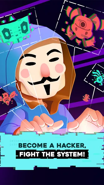 Скачать взломанную Hacking Hero: Hacker Clicker (Хакинг герой)  [МОД Много монет] — стабильная версия apk на Андроид screen 1