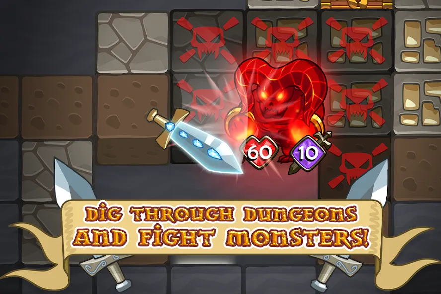 Взлом Mine Quest: Battle Dungeon RPG (Майн Квест)  [МОД Unlimited Money] — последняя версия apk на Андроид screen 3