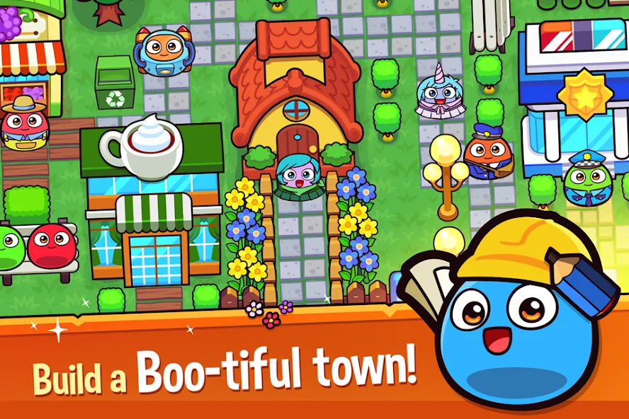 Скачать взломанную My Boo Town: City Builder Game (Май Бу Таун)  [МОД Mega Pack] — стабильная версия apk на Андроид screen 2