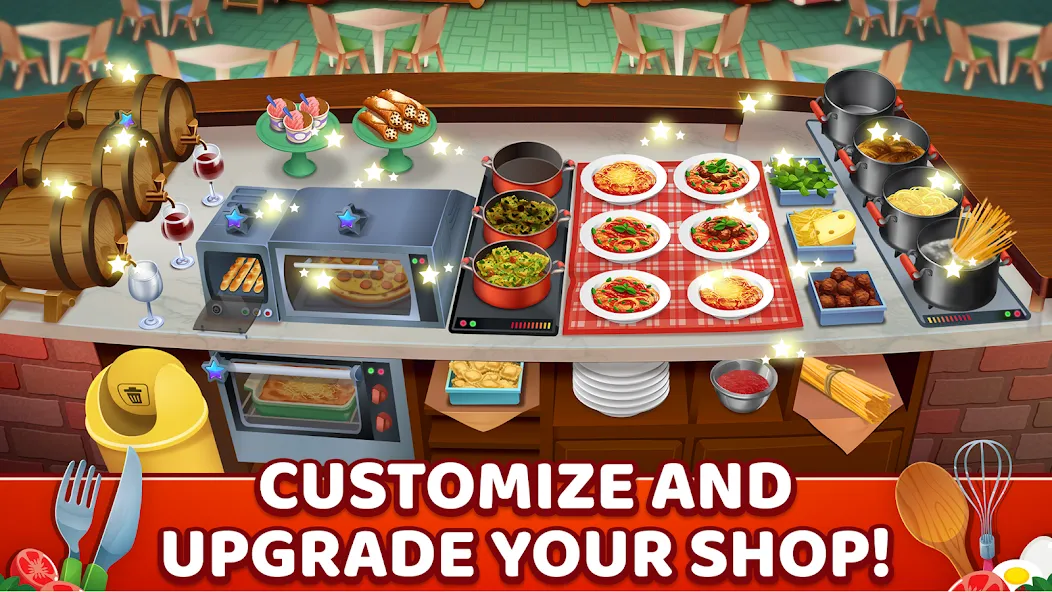 Взломанная My Pasta Shop: Cooking Game (Мой Паста Шоп)  [МОД Unlocked] — полная версия apk на Андроид screen 4