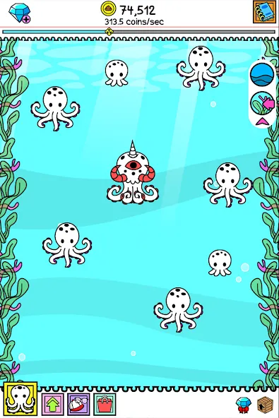 Скачать взломанную Octopus Evolution: Idle Game (Октопус Эволюция)  [МОД Бесконечные монеты] — полная версия apk на Андроид screen 5