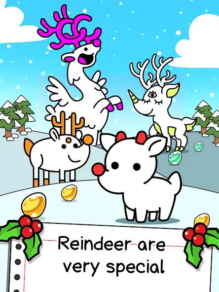 Взломанная Reindeer Evolution: Idle Game (Рейндир Эволюция)  [МОД Много денег] — полная версия apk на Андроид screen 5