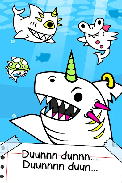 Взломанная Shark Evolution: Idle Game (Шарк Эволюшн)  [МОД Много монет] — последняя версия apk на Андроид screen 1