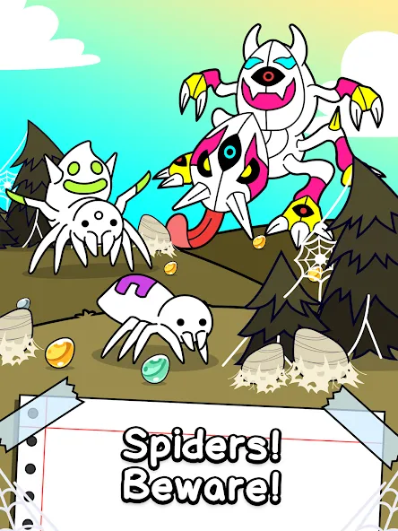 Скачать взломанную Spider Evolution: Idle Game (Спайдер Эволюшн)  [МОД Menu] — последняя версия apk на Андроид screen 5