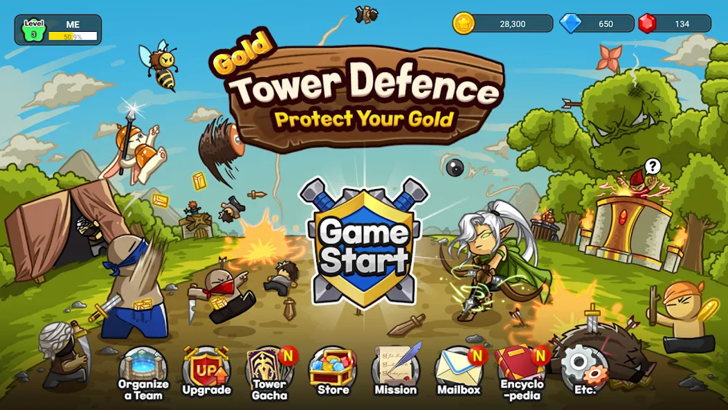 Взлом Gold tower defence M (Голд тауэр дефенс М)  [МОД Много денег] — последняя версия apk на Андроид screen 1