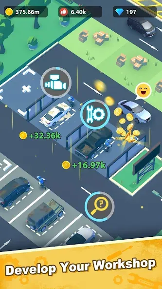 Скачать взломанную Car Mechanic Tycoon (Кар Механик Тайкун)  [МОД Много денег] — последняя версия apk на Андроид screen 3