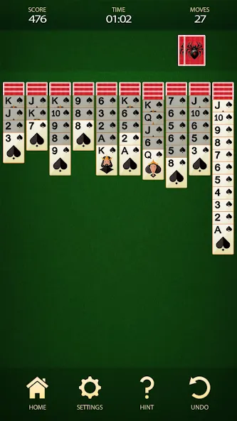 Скачать взлом Spider Solitaire: Card Game (Спайдер Солитер)  [МОД Unlimited Money] — полная версия apk на Андроид screen 2