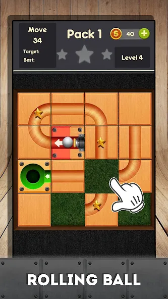 Скачать взломанную Rolling ball — slide puzzle  [МОД Mega Pack] — последняя версия apk на Андроид screen 1