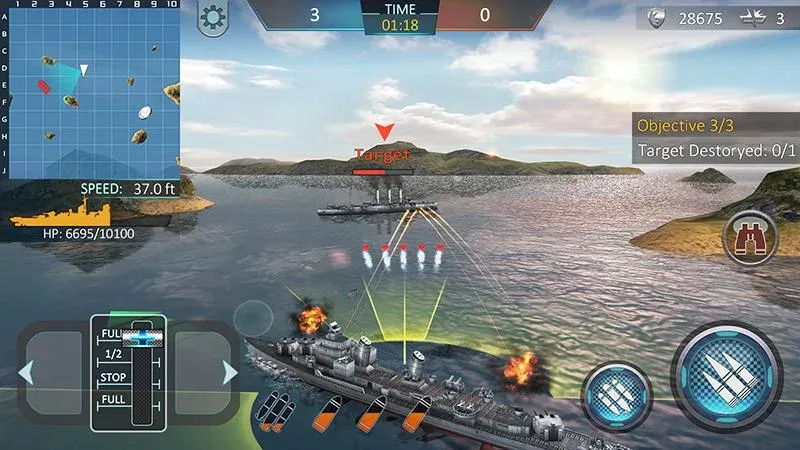 Скачать взломанную Warship Attack 3D  [МОД Menu] — стабильная версия apk на Андроид screen 2