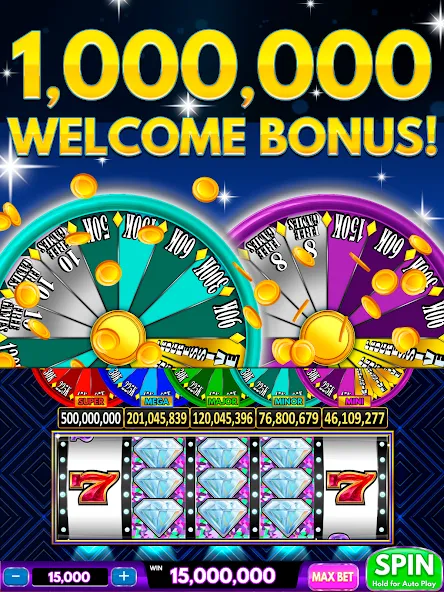 Взлом Spin Vegas Slots: Slot Games (Спин Вегас слоты)  [МОД Много денег] — стабильная версия apk на Андроид screen 1