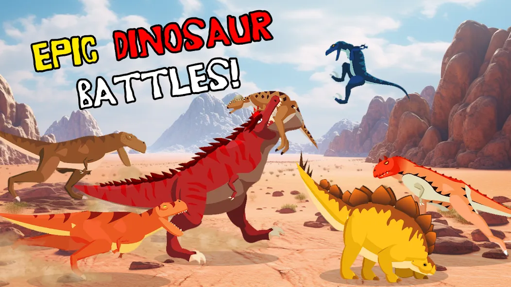 Скачать взлом T-Rex Fights Dinosaurs  [МОД Unlocked] — полная версия apk на Андроид screen 1