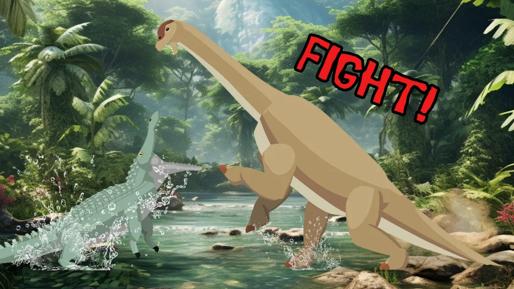 Скачать взлом T-Rex Fights Dinosaurs  [МОД Unlocked] — полная версия apk на Андроид screen 3