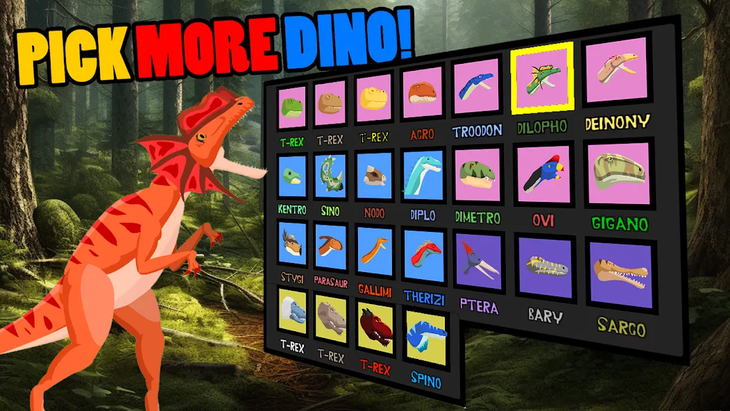 Взлом T-Rex Fights More Dinosaurs  [МОД Все открыто] — стабильная версия apk на Андроид screen 2