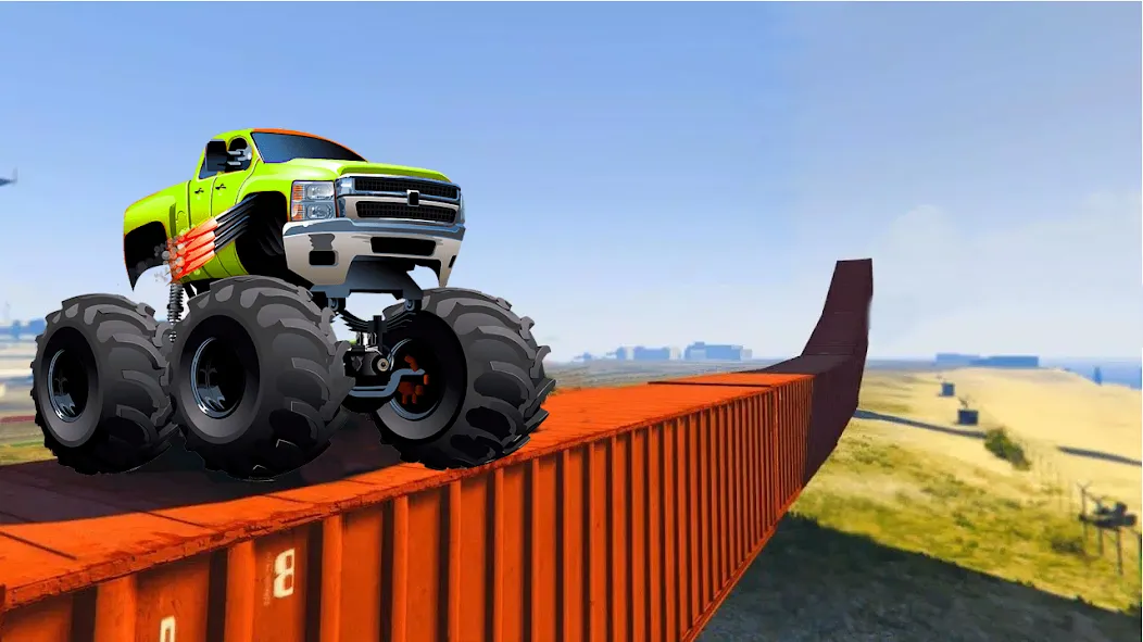 Скачать взломанную Monster Truck Car Game 3d (Монстр Трак Стант)  [МОД Много денег] — полная версия apk на Андроид screen 3