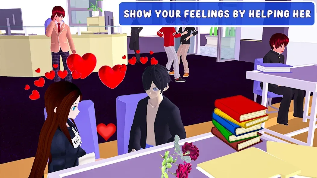 Взлом Anime High School Love Story  [МОД Меню] — стабильная версия apk на Андроид screen 2