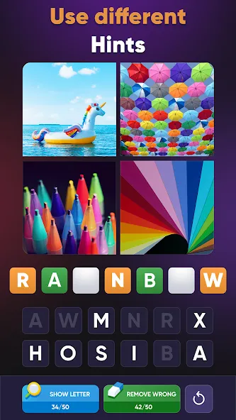 Взломанная 4 Pics 1 Word: Guessing Games  [МОД Много денег] — полная версия apk на Андроид screen 2