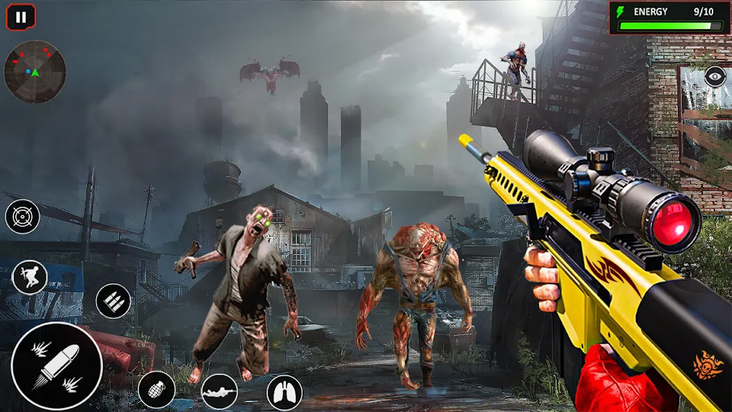 Взломанная Sniper Zombie Shooting (Зомби стреляющая оффлайн игра)  [МОД Много денег] — последняя версия apk на Андроид screen 1