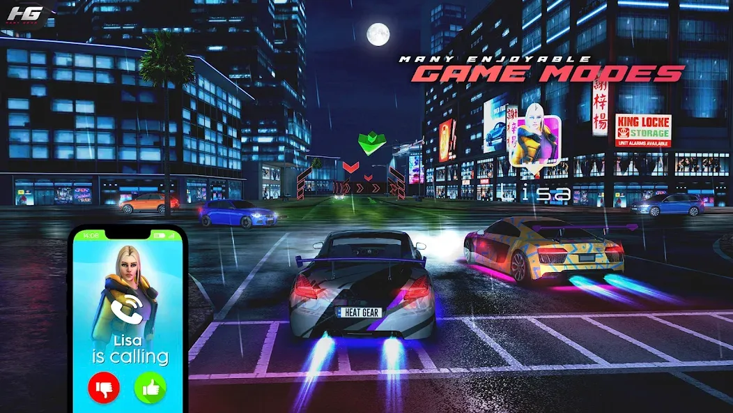 Скачать взломанную Heat Gear — Race & Drift World (Хит Гир)  [МОД Unlocked] — последняя версия apk на Андроид screen 2