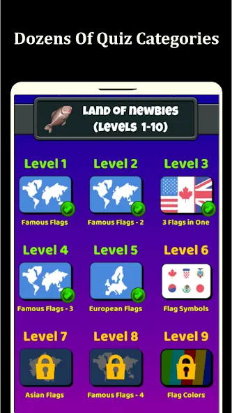 Взлом World Flags Quiz Game (Ворлд Флагс Квиз Гейм)  [МОД Много денег] — последняя версия apk на Андроид screen 5