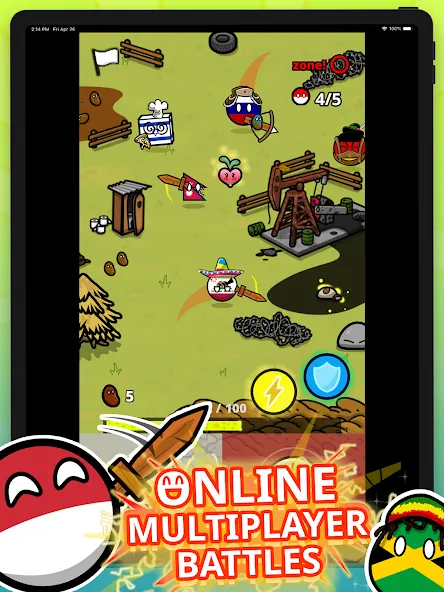 Скачать взлом Countryball Potato Mayhem (Кантрибол Потето Мейхем)  [МОД Бесконечные монеты] — стабильная версия apk на Андроид screen 5