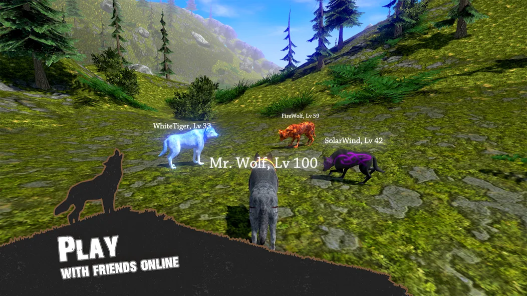 Скачать взломанную Wolf Simulator — Animal Games  [МОД Бесконечные деньги] — последняя версия apk на Андроид screen 3