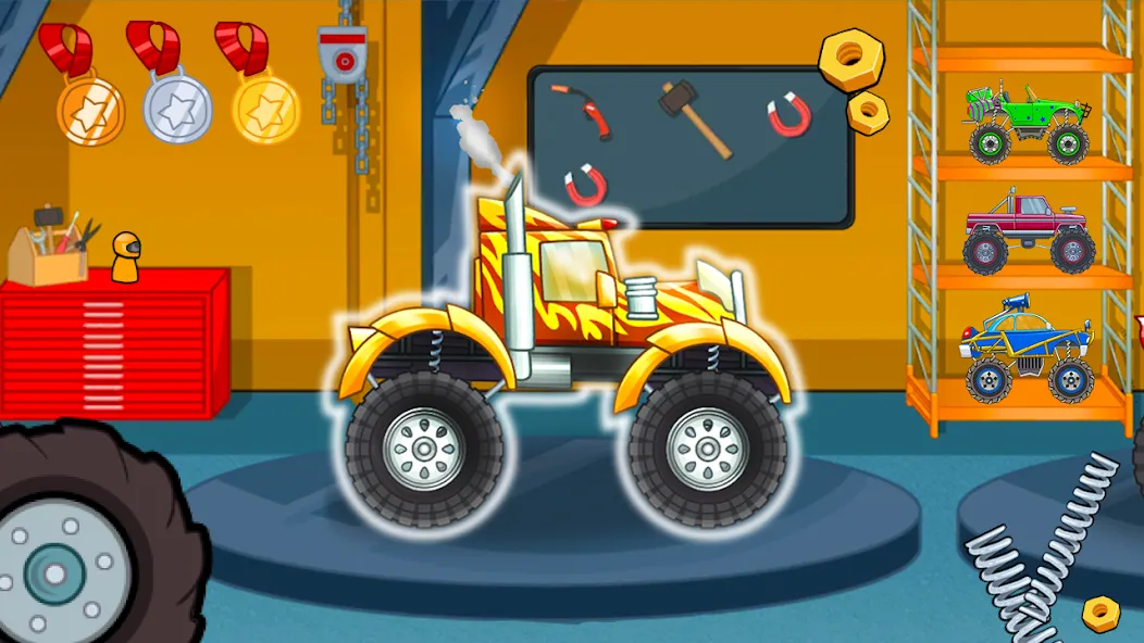 Скачать взломанную Kids Monster Truck Racing Game  [МОД Unlimited Money] — последняя версия apk на Андроид screen 5