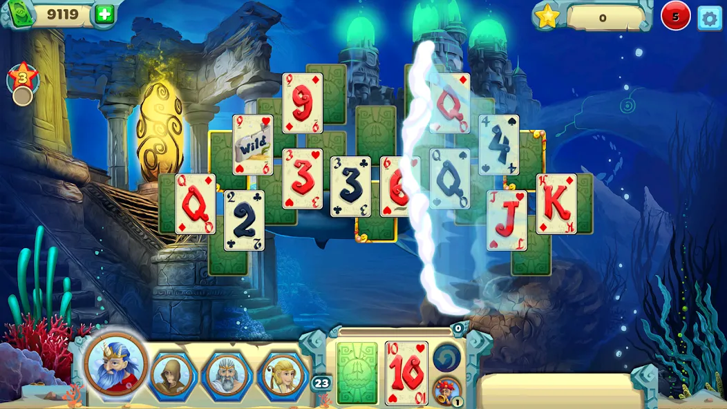 Взломанная Solitaire Atlantis (олитэр Атлантис)  [МОД Бесконечные монеты] — последняя версия apk на Андроид screen 2