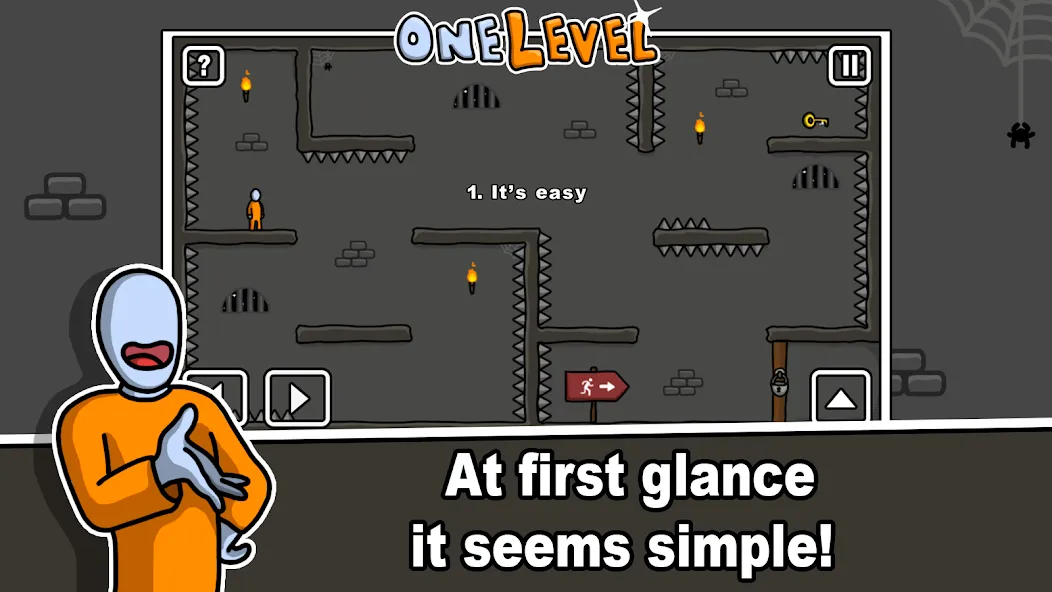 Скачать взлом One Level: Stickman Jailbreak (Уан Левел)  [МОД Unlocked] — полная версия apk на Андроид screen 1