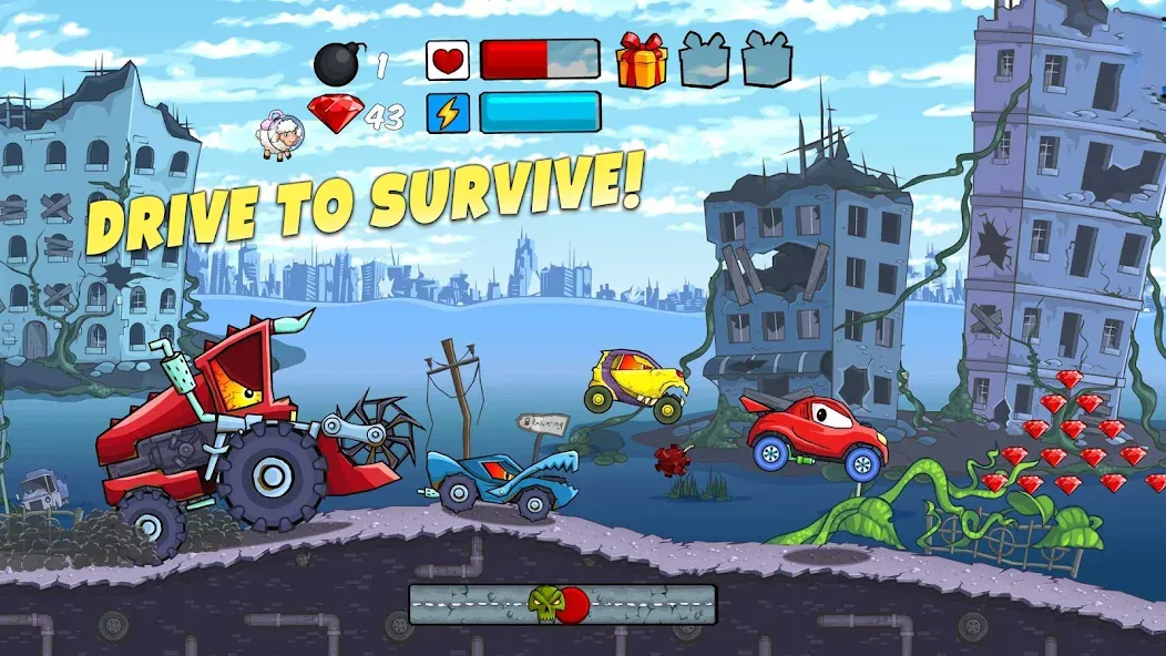 Скачать взломанную Car Eats Car — Apocalypse Race (Кар Итс Кар)  [МОД Menu] — последняя версия apk на Андроид screen 1