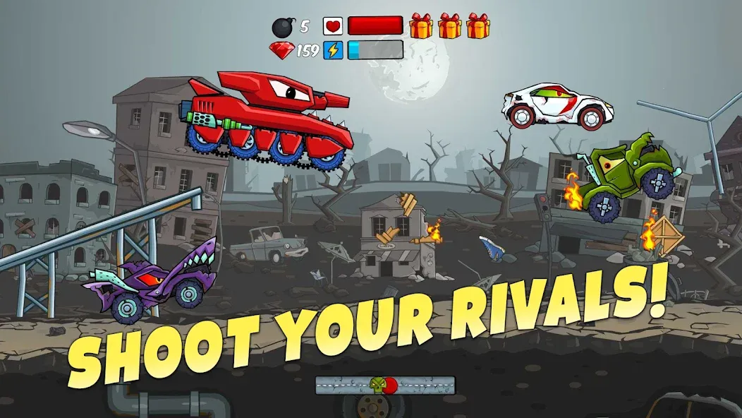 Скачать взломанную Car Eats Car — Apocalypse Race (Кар Итс Кар)  [МОД Menu] — последняя версия apk на Андроид screen 4