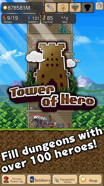 Взлом Tower of Hero (Тауэр оф Хиро)  [МОД Меню] — полная версия apk на Андроид screen 1