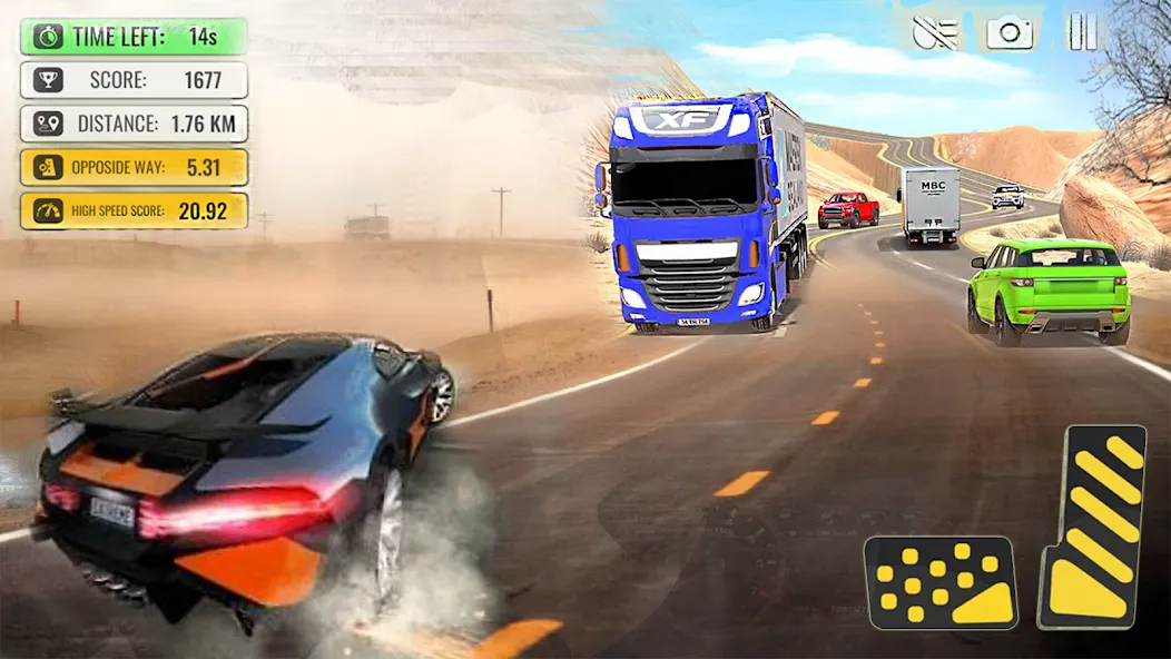 Скачать взломанную Car Highway Racing for Speed (Трафик Рейсер Трафик игры)  [МОД Menu] — стабильная версия apk на Андроид screen 4