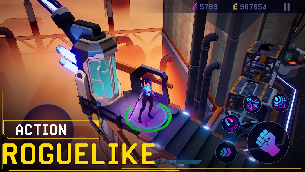 Взломанная Rush Angel — Cyberpunk RPG (Раш Энджел)  [МОД Menu] — полная версия apk на Андроид screen 1